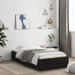 Berkfield Home Bed Frame with Drawers without Mattress Black 100x200 cm - thumbnail 1