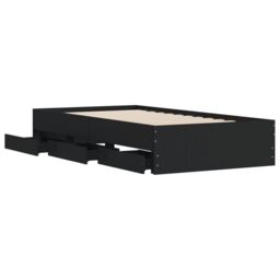 Berkfield Home Bed Frame with Drawers without Mattress Black 100x200 cm - thumbnail 5