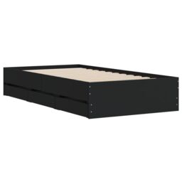 Berkfield Home Bed Frame with Drawers without Mattress Black 100x200 cm - thumbnail 4
