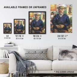 "Artery8 Portrait of Pere Tanguy Van Gogh Vintage Framed Wall Art Print - Size: W12"" x H16""" - thumbnail 3