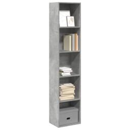 Berkfield Home Decorative Bookcase Concrete Grey 40x30x189 cm Engineered Wood - Size: 40 x 30 x 189 cm - thumbnail 2