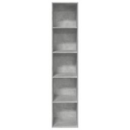 Berkfield Home Decorative Bookcase Concrete Grey 40x30x189 cm Engineered Wood - Size: 40 x 30 x 189 cm - thumbnail 4