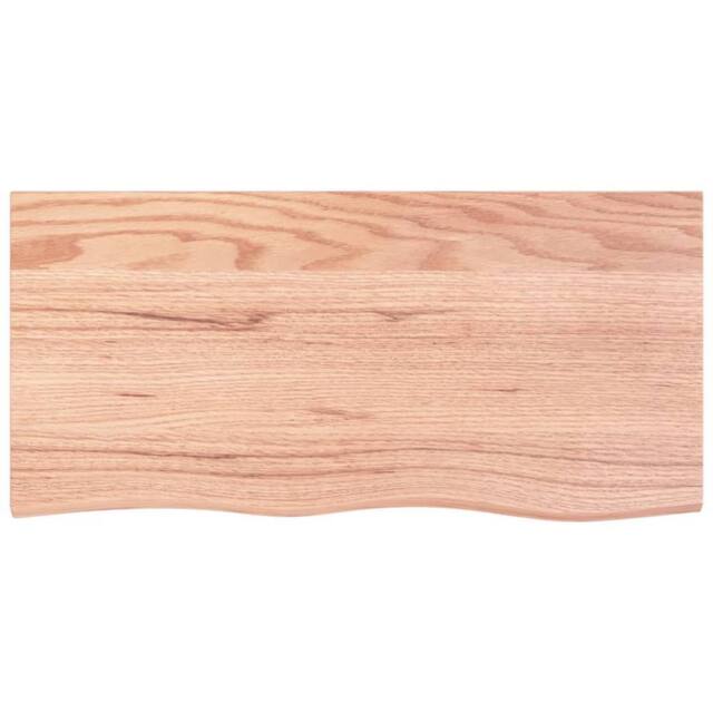 Berkfield Home Table Top Light Brown 100x50x(2-4) cm Treated Solid Wood Oak - image 1