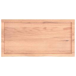 Berkfield Home Table Top Light Brown 100x50x(2-4) cm Treated Solid Wood Oak - thumbnail 4