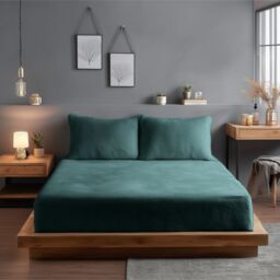 Snug City Teddy Fitted Sheet 30cm Extra Deep Soft Cuddly Soft Touch Bedding in Teal - Size: Super King - thumbnail 1