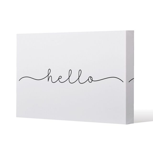 Benjamin Tate Design Text Hello (Canvas Print) / 61 x 91 x 4cm in Natural - Size: 61 x 91 x 4 cm - image 1