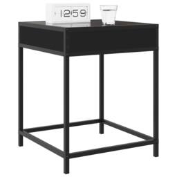 Berkfield Home Decorative Bedside Table with Infinity LED Black 40x40x51 cm - Size: 40 x 40 x 51 cm - thumbnail 5
