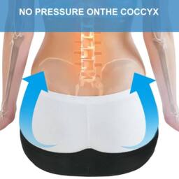 NESTLUNE Ergonomic Donut Ring Seat Cushion Coccyx Support in Black - Size: 100 cm x 190 cm - thumbnail 4