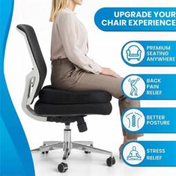 NESTLUNE Ergonomic Donut Ring Seat Cushion Coccyx Support in Black - Size: 100 cm x 190 cm - thumbnail 3