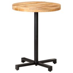 Berkfield Home Bistro Table Round Ã˜60x75 cm Rough Mango Wood in Brown - Size: 60x75 cm - thumbnail 1