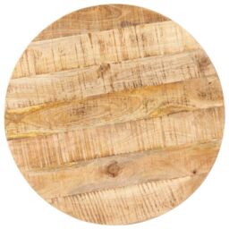 Berkfield Home Bistro Table Round Ã˜60x75 cm Rough Mango Wood in Brown - Size: 60x75 cm - thumbnail 3