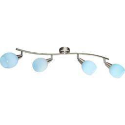 Netlighting Elliott Ceiling Spotlight Bar Nickel Matt White Glass Shade 4x E14 in Grey - thumbnail 5
