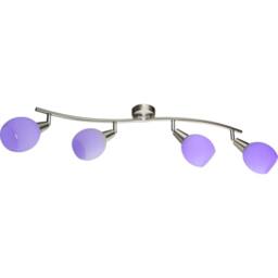 Netlighting Elliott Ceiling Spotlight Bar Nickel Matt White Glass Shade 4x E14 in Grey - thumbnail 6