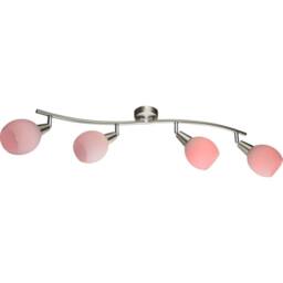 Netlighting Elliott Ceiling Spotlight Bar Nickel Matt White Glass Shade 4x E14 in Grey - thumbnail 4
