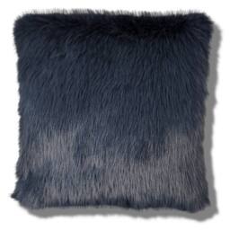 HomeSpace Direct Chelsea Faux Fur Cushion 2 Pack in Navy - Size: 45 cm x 45 cm - thumbnail 1