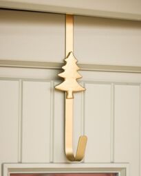 Dibor Brushed Gold Tree Over Door Christmas Decoration Wreath Hanger Hook - thumbnail 2