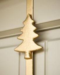 Dibor Brushed Gold Tree Over Door Christmas Decoration Wreath Hanger Hook - thumbnail 3