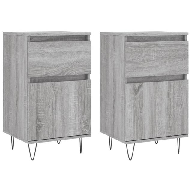 Berkfield Home Sideboards 2 pcs Grey Sonoma 40x35x70 cm Engineered Wood - Size: 40 x 35 x 70 cm - image 1