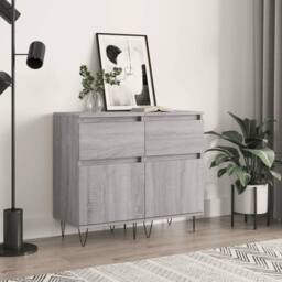 Berkfield Home Sideboards 2 pcs Grey Sonoma 40x35x70 cm Engineered Wood - Size: 40 x 35 x 70 cm - thumbnail 2