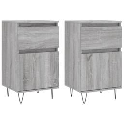 Berkfield Home Sideboards 2 pcs Grey Sonoma 40x35x70 cm Engineered Wood - Size: 40 x 35 x 70 cm - thumbnail 1