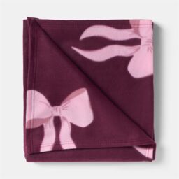 OHS Bows Polar Fleece Soft Warm Throw Blanket in Burgundy - Size: 120 cm x 150 cm - thumbnail 6