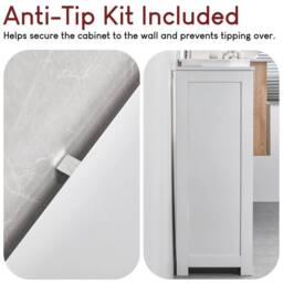 SPETLEK 4 Drawer 1 Door White Wood Bathroom Vanity Cupboard - Size: 0.6m2 - thumbnail 5