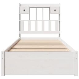 Berkfield Home Bookcase Bed without Mattress White 90x200cm Solid Wood Pine - Size: 90x200 cm - thumbnail 4