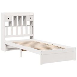 Berkfield Home Bookcase Bed without Mattress White 90x200cm Solid Wood Pine - Size: 90x200 cm - thumbnail 3