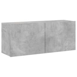 Berkfield Home TV Cabinet Wall-mounted Concrete Grey 100x30x41 cm - Size: 100 x 30 x 41 cm - thumbnail 2