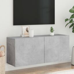 Berkfield Home TV Cabinet Wall-mounted Concrete Grey 100x30x41 cm - Size: 100 x 30 x 41 cm - thumbnail 1