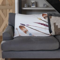Benjamin Tate Design Watercolor Boho Chic With Feathers & Arrows Blanket in Natural - Size: 120 cm x 150 cm - thumbnail 2