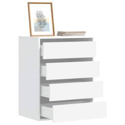 Berkfield Home Corner Chest of Drawers White 60x41x76 cm Engineered Wood - Size: 60 x 41 x 76 cm - thumbnail 2