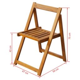Berkfield Home Folding Garden Chairs 2 pcs Solid Acacia Wood in Brown - thumbnail 5