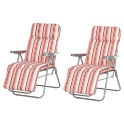 PAWNORA Set of 2 Adjustable Sun Lounger in Red