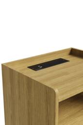 H&O Direct Set of 2 Bedside Tables with Charging Station & Drawer in Natural - thumbnail 8