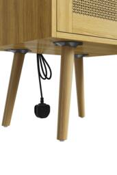 H&O Direct Set of 2 Bedside Tables with Charging Station & Drawer in Natural - thumbnail 9