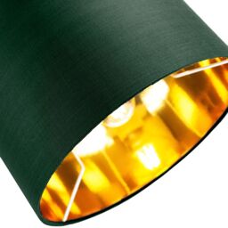 Happy Homewares Contemporary Cotton Lamp/Light Shade with Shiny Paper Inner in Dark Green - Size: 10 inches - thumbnail 2