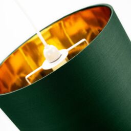 Happy Homewares Contemporary Cotton Lamp/Light Shade with Shiny Paper Inner in Dark Green - Size: 10 inches - thumbnail 3
