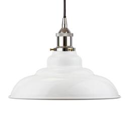 SE Home White St Edmund's Pendant Light - Nickel - Black Round - thumbnail 1