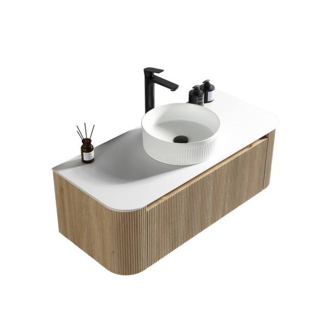 Bathroom Kingdom Flauto Oak Wall Hung Vanity Basin 1070mm - image 1