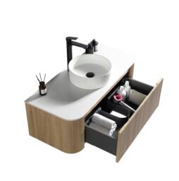 Bathroom Kingdom Flauto Oak Wall Hung Vanity Basin 1070mm - thumbnail 2