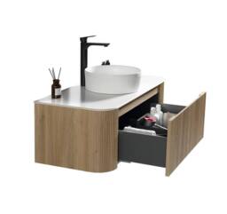Bathroom Kingdom Flauto Oak Wall Hung Vanity Basin 1070mm - thumbnail 3