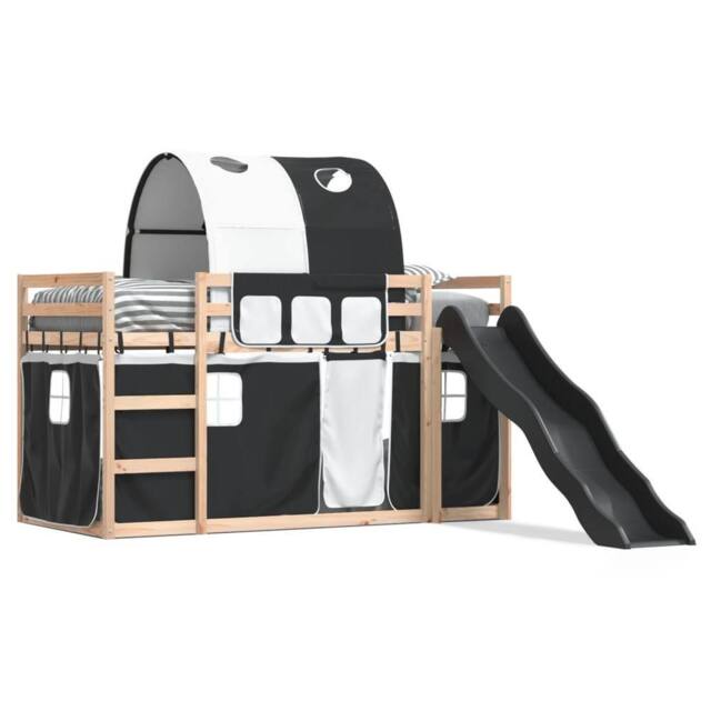 Berkfield Home Bunk Bed without Mattress with Slide White & Black 80x200 cm - image 1
