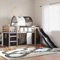 Berkfield Home Bunk Bed without Mattress with Slide White & Black 80x200 cm - thumbnail 2