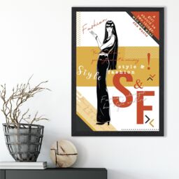 ARTZE Sketch Quotes Style & Fashion Framed Print SIZE: A4 with Black Frame in Yellow - thumbnail 2