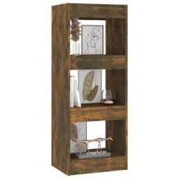 Berkfield Home Book Cabinet/Room Divider Smoked Oak 40x30x103 cm Engineered Wood in Brown - Size: 40 x 30 x 103 cm - thumbnail 4