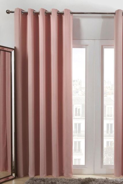 Pair of Thermal Ready Made Eyelet Blackout Curtains - image 1
