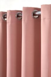 OHS Pair of Thermal Ready Made Eyelet Blackout Curtains in Baby Pink - Size: 117 cm width x 183 cm drop - thumbnail 2