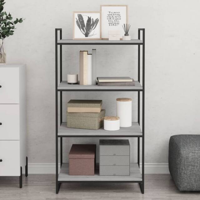 Berkfield Home Durable Wall Shelves 4 pcs Grey Sonoma 60x40x1.5 cm Engineered Wood - image 1
