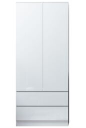 FWStyle Stora 2 Door 2 Drawer Wardrobe White Gloss (H) 180.5 (W) 80 (D) 50cm - thumbnail 3